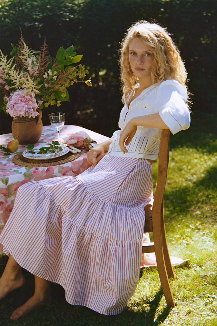 by TiMo Bluser & Skjorter Linen Embroidered Jacket White