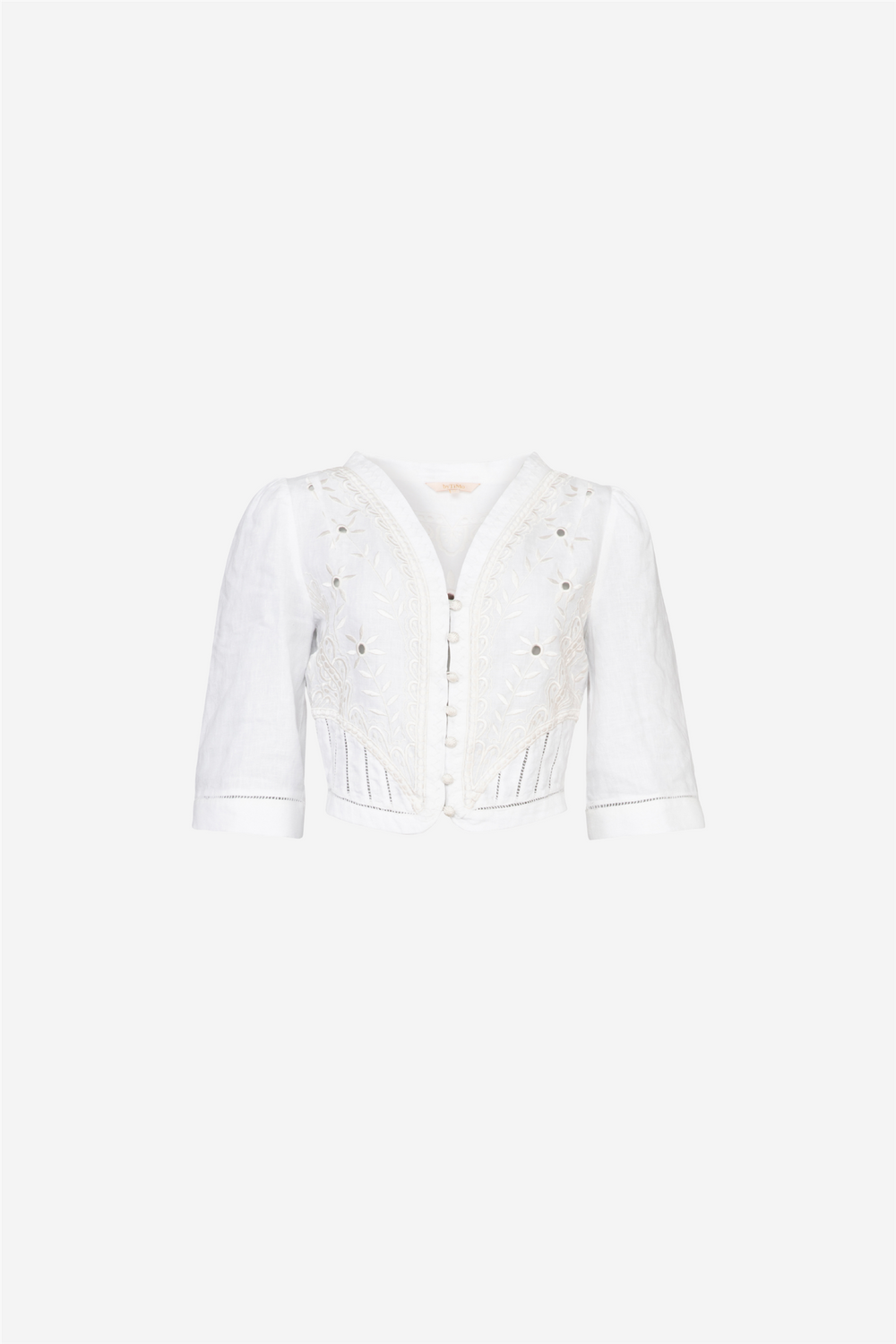 by TiMo Bluser & Skjorter Linen Embroidered Jacket White