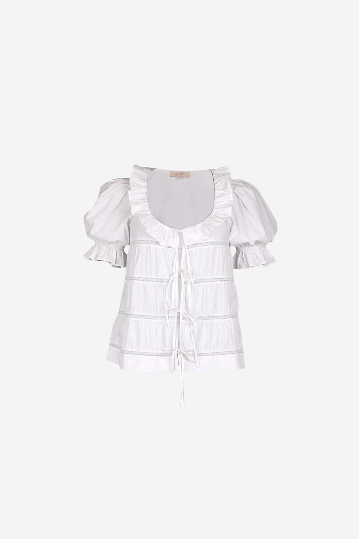 by TiMo Bluser &amp; Skjorter Poplin Bow Blouse White