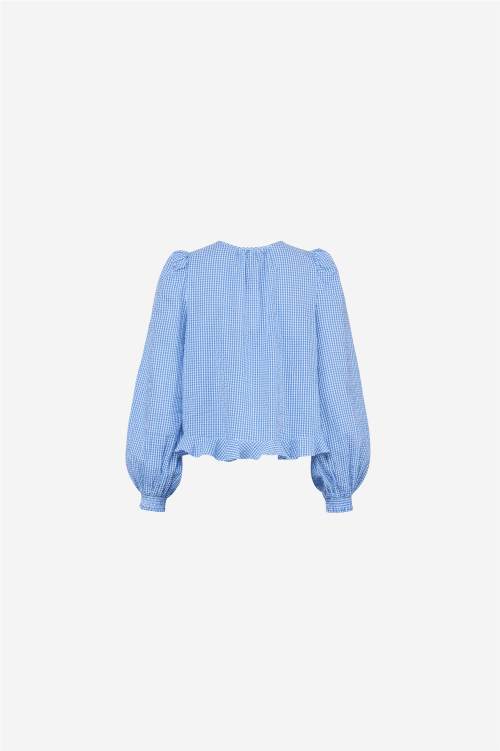 by TiMo Bluser & Skjorter Seersucker Bow Blouse Blue Checks