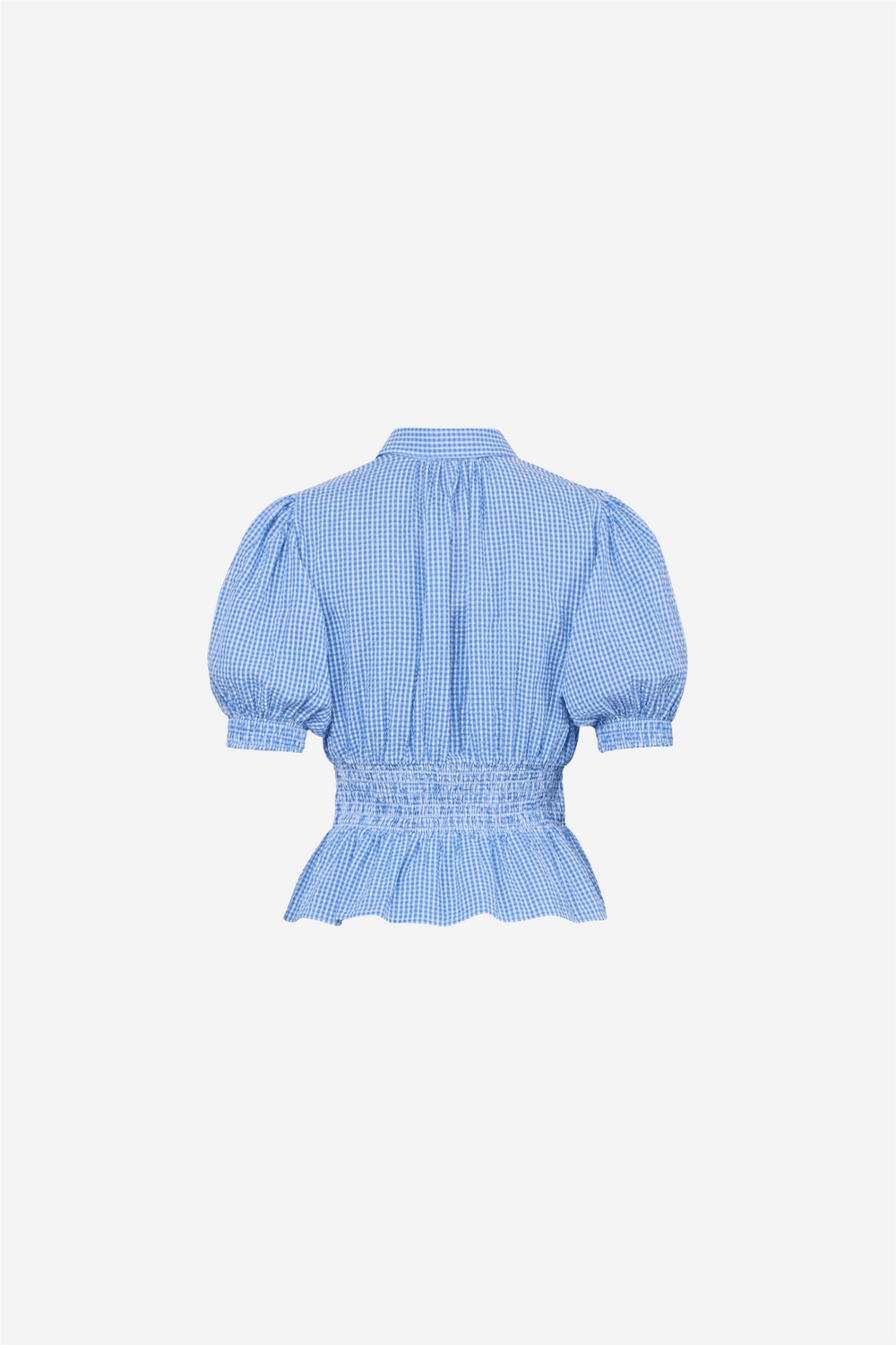 by TiMo Bluser & Skjorter Seersucker Smocking Blouse Blue Checks