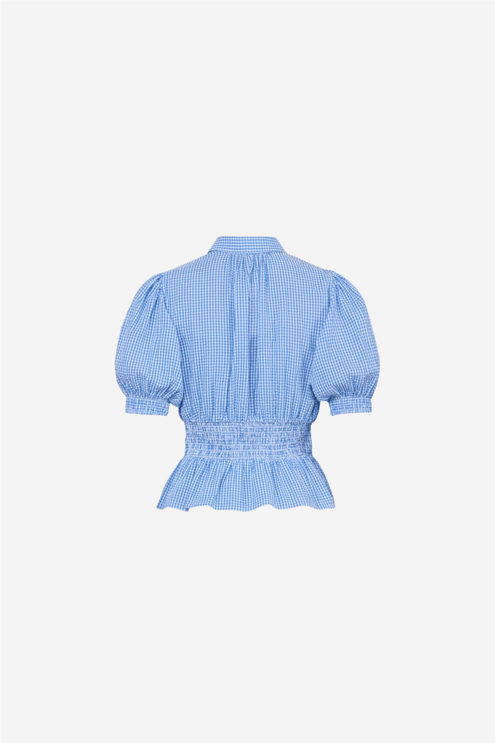 by TiMo Bluser & Skjorter Seersucker Smocking Blouse Blue Checks