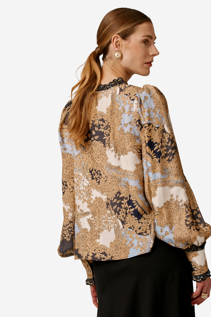 by TiMo Bluser &amp; Skjorter Striped Ruffle Blouse Blue Field