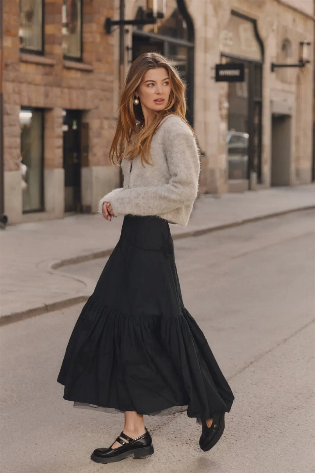 by TiMo Genser & Cardigan Hairy Knit Jacket Grey Melange