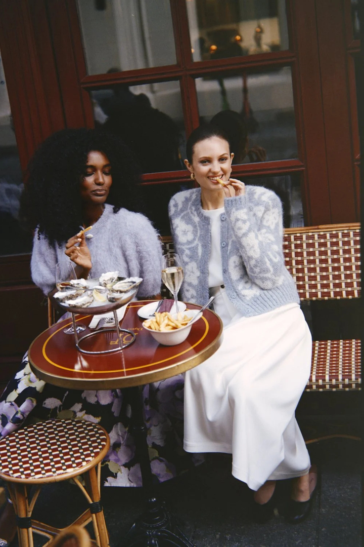 by TiMo Genser & Cardigan Jacquard Knit Jacket Sky Blue