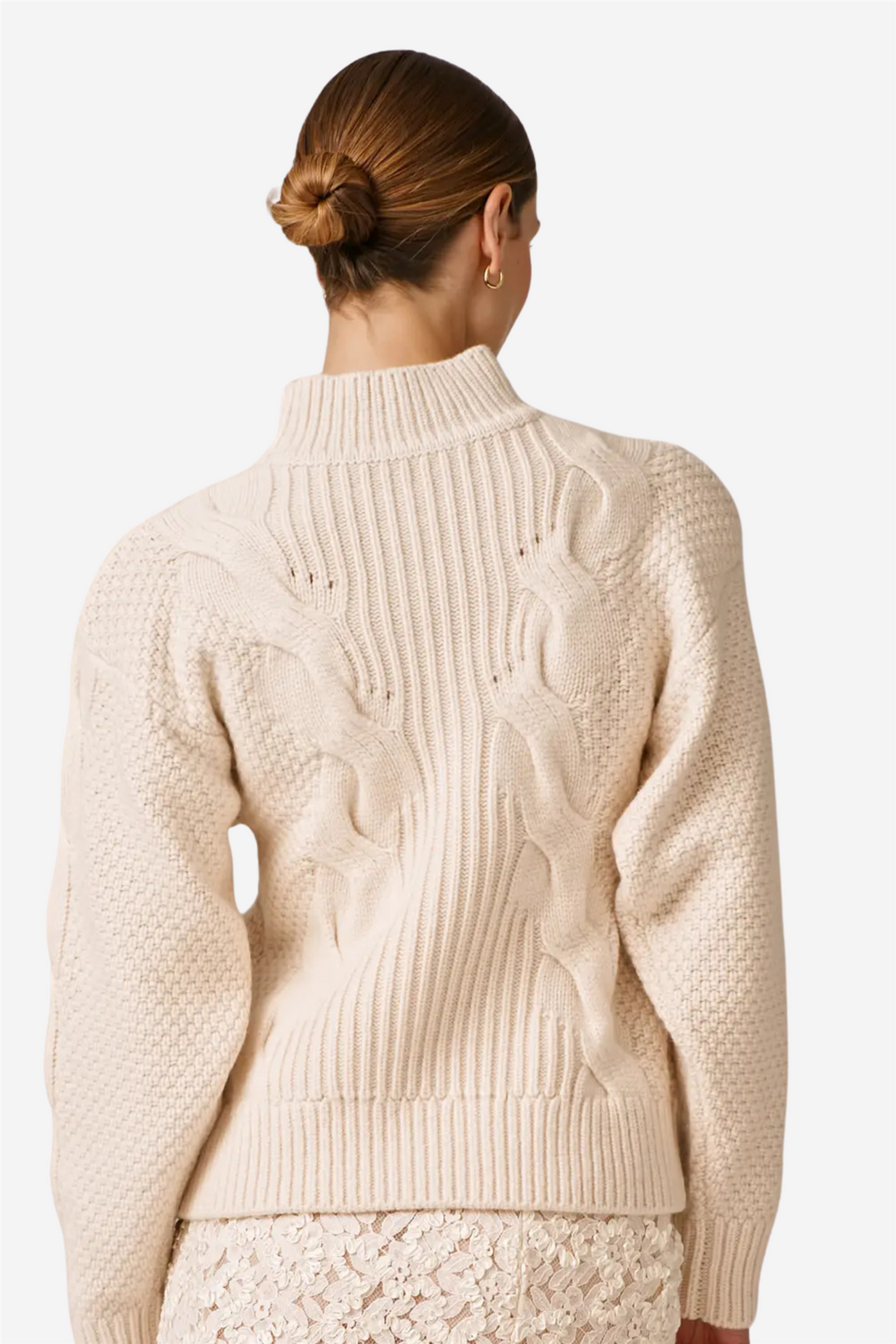 by TiMo Genser & Cardigan Wool Knit Turtleneck Off White