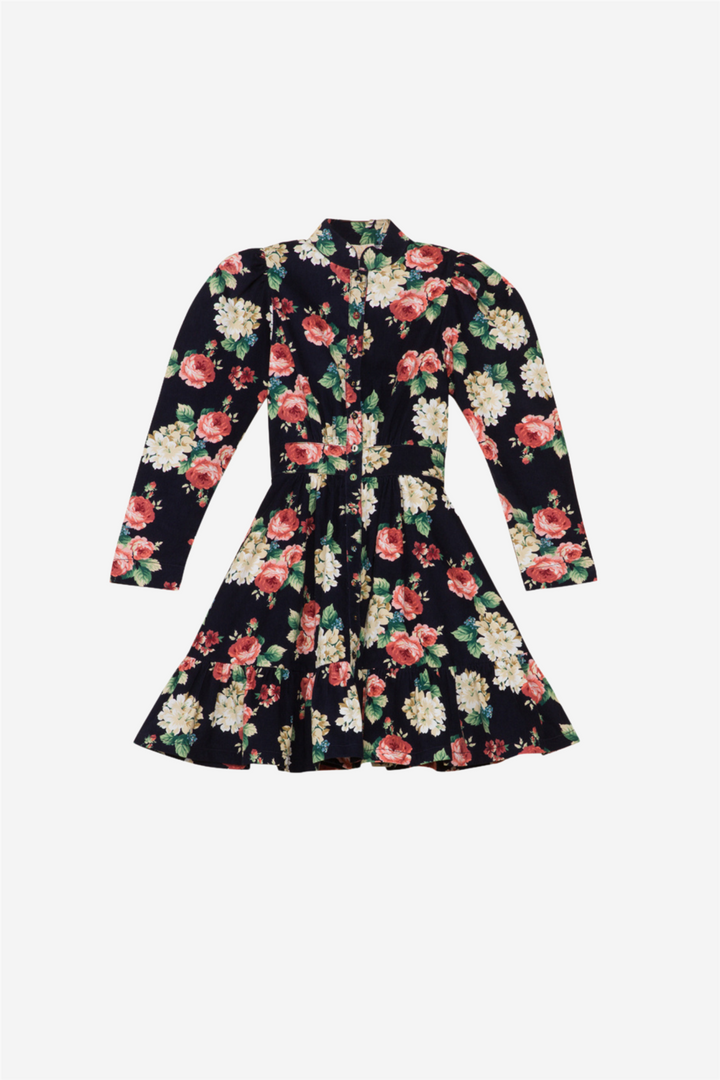 by TiMo Kjoler & jumpsuits Baby Cord Mini Dress Midnight Roses