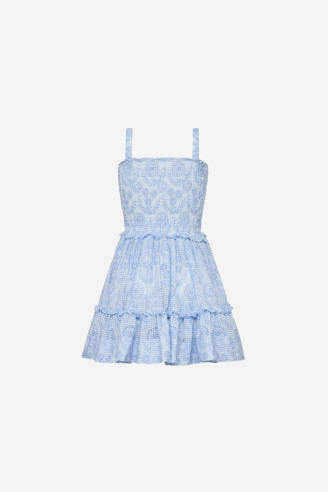 by TiMo Kjoler & jumpsuits Checks Mini Dress Light Blue