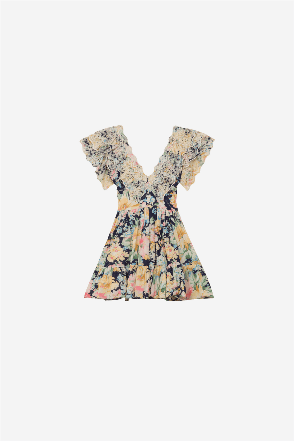 by TiMo Kjoler & jumpsuits Cotton Slub Frilly Dress Blooming Pastels