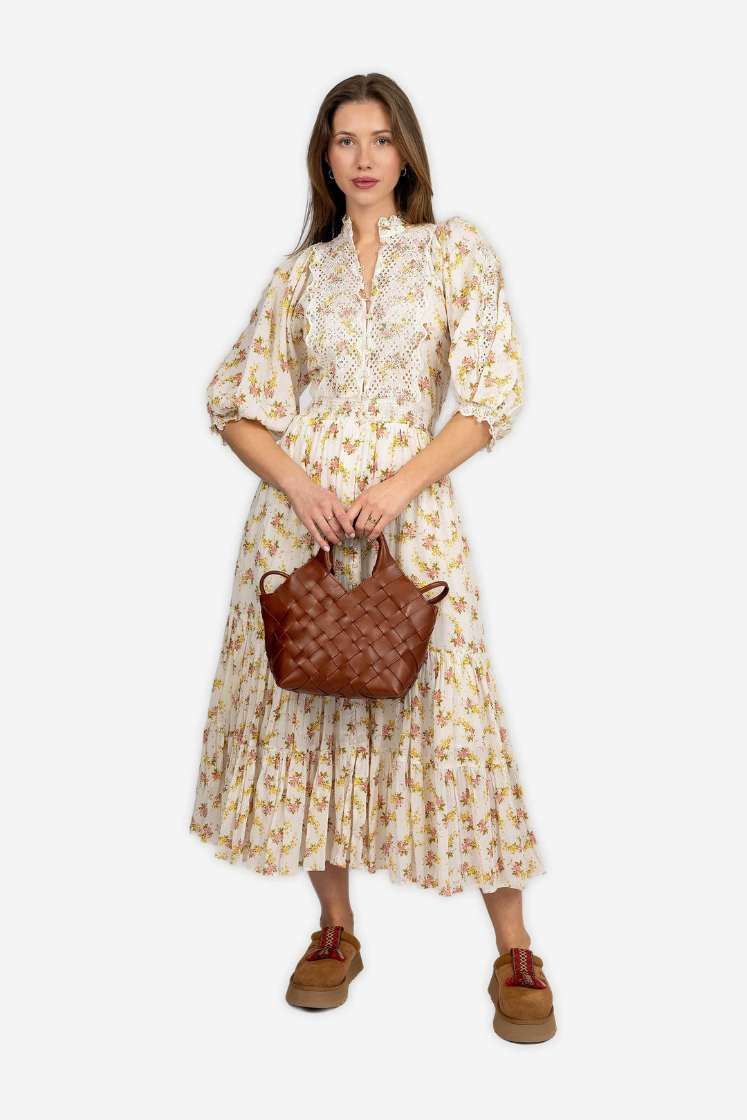 by TiMo Kjoler & jumpsuits Cotton Slub Midi Dress Vinyl Wallpaper