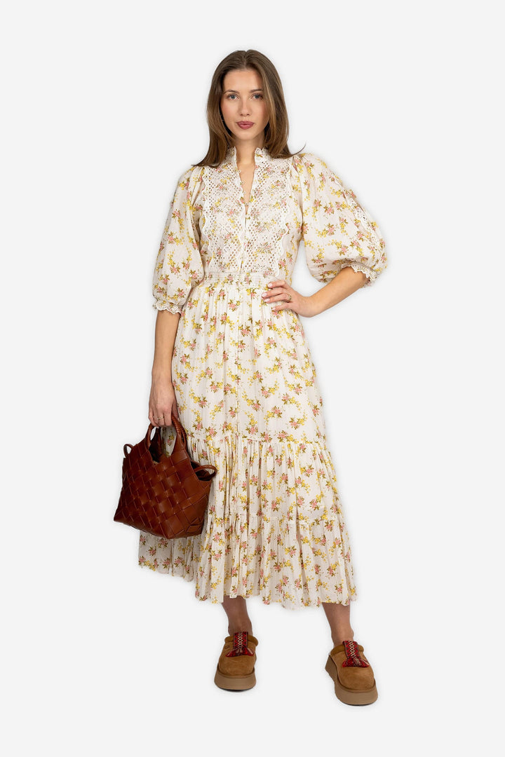 by TiMo Kjoler & jumpsuits Cotton Slub Midi Dress Vinyl Wallpaper