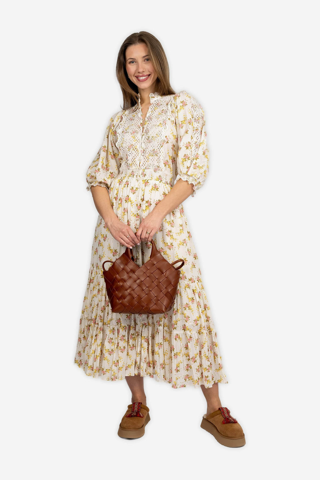 by TiMo Kjoler & jumpsuits Cotton Slub Midi Dress Vinyl Wallpaper