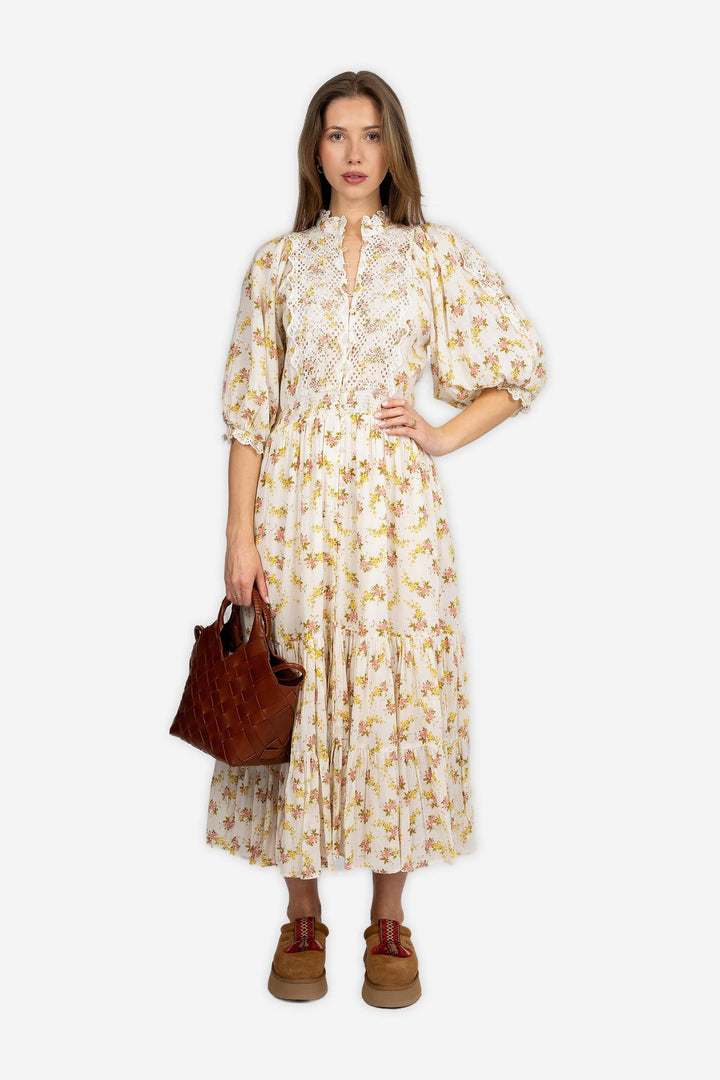 by TiMo Kjoler & jumpsuits Cotton Slub Midi Dress Vinyl Wallpaper