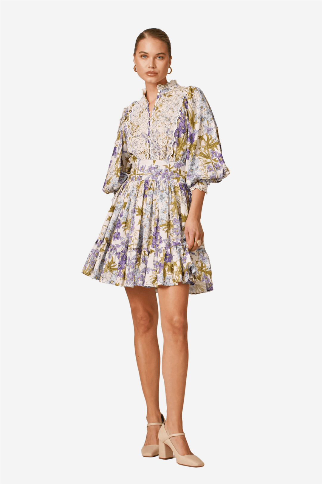 Cotton Slub Mini Dress in Blossom