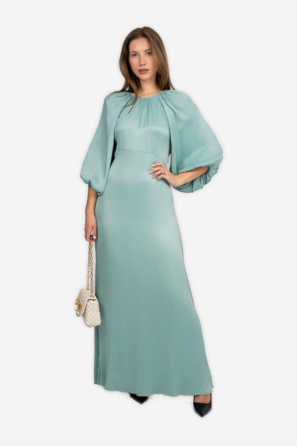 by TiMo Kjoler & jumpsuits Crepe Satin Maxi Dress Turquoise