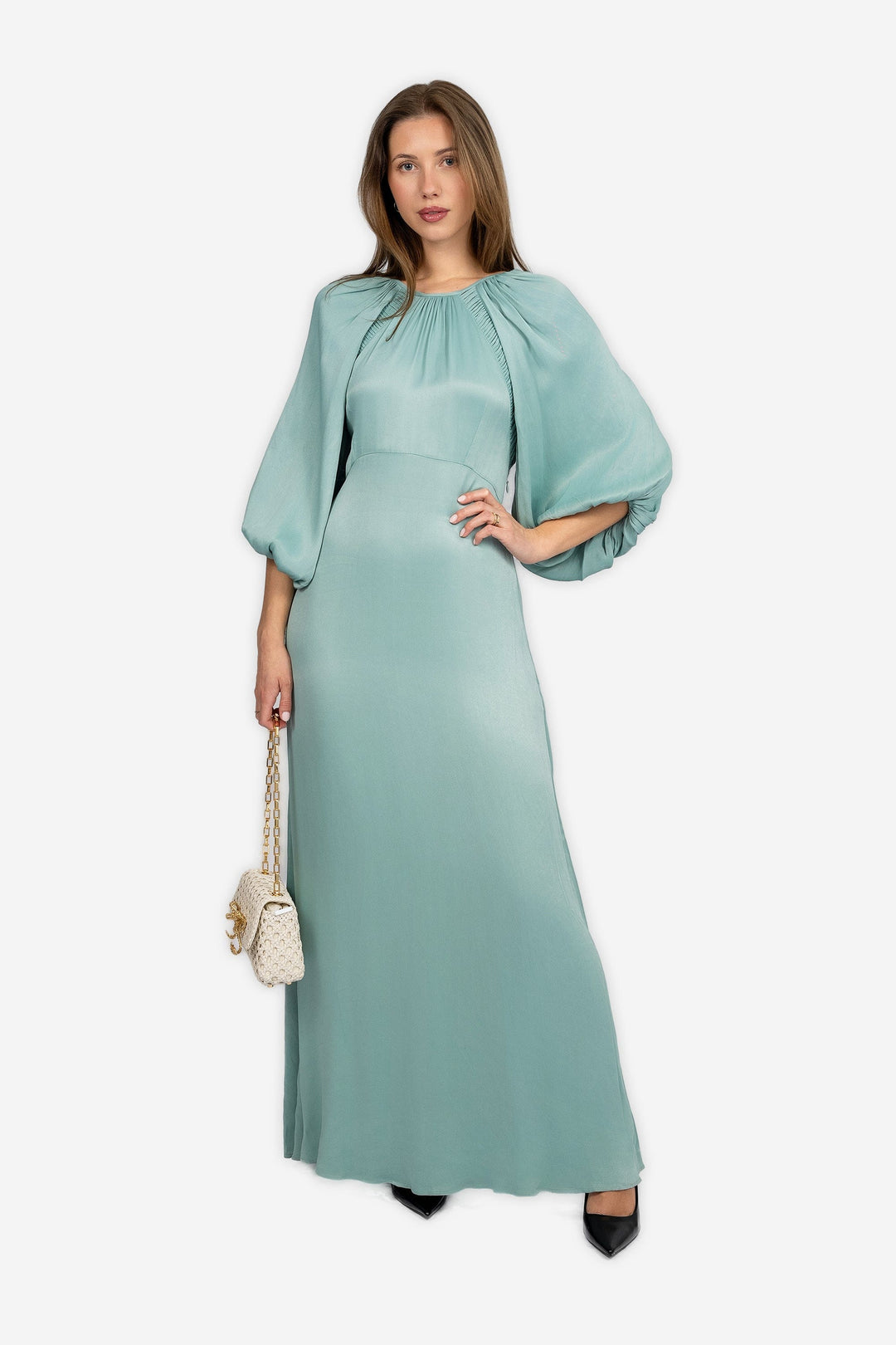 by TiMo Kjoler & jumpsuits Crepe Satin Maxi Dress Turquoise