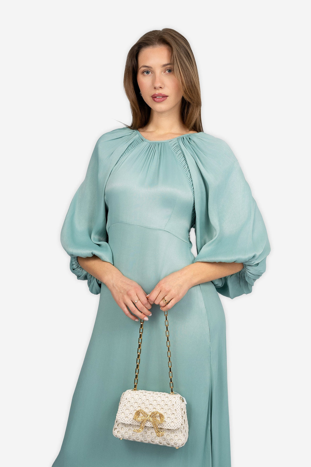 by TiMo Kjoler & jumpsuits Crepe Satin Maxi Dress Turquoise