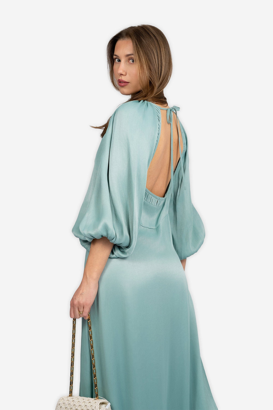 by TiMo Kjoler & jumpsuits Crepe Satin Maxi Dress Turquoise