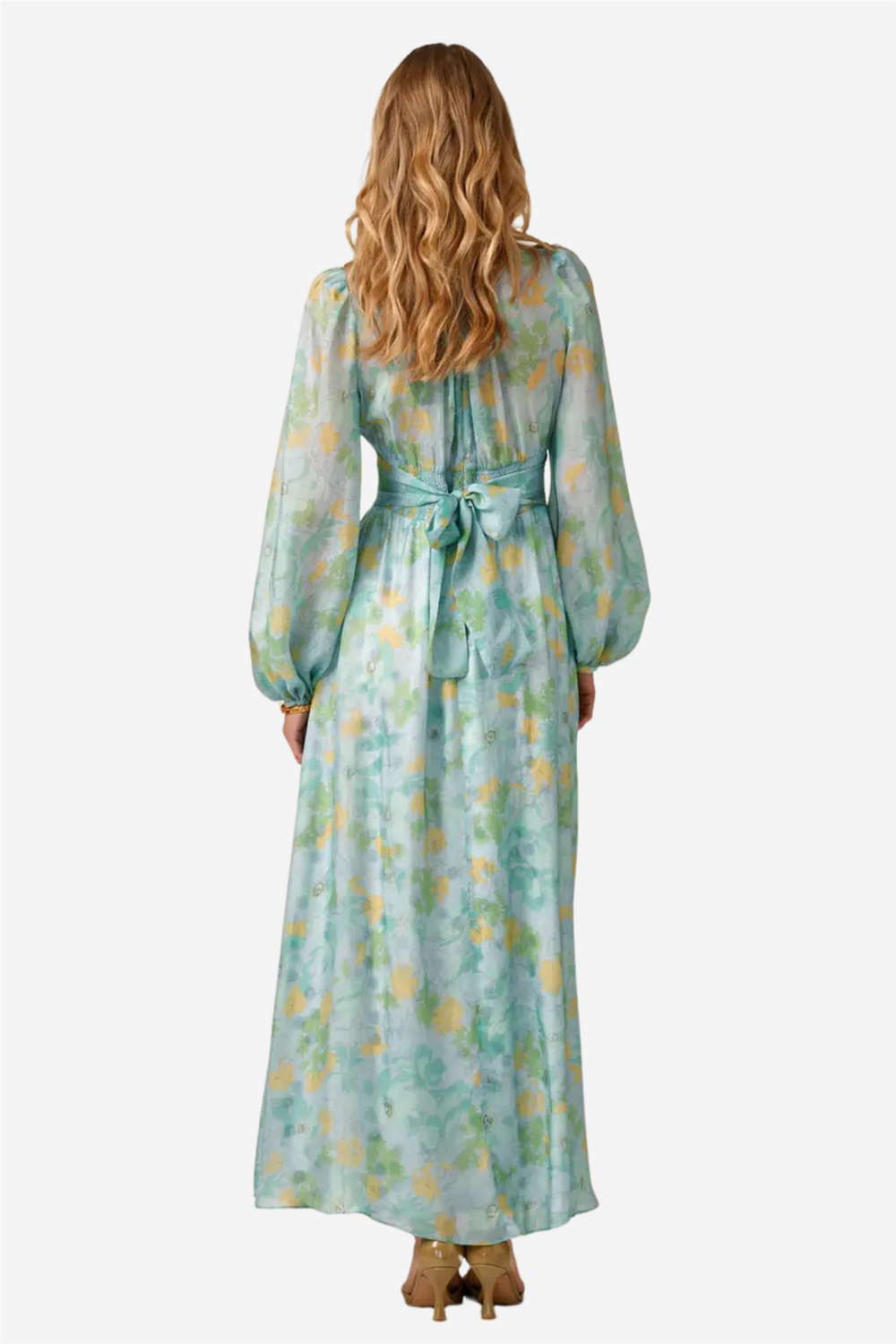 by TiMo Kjoler & jumpsuits Cupro Tieband Gown Anemone Field