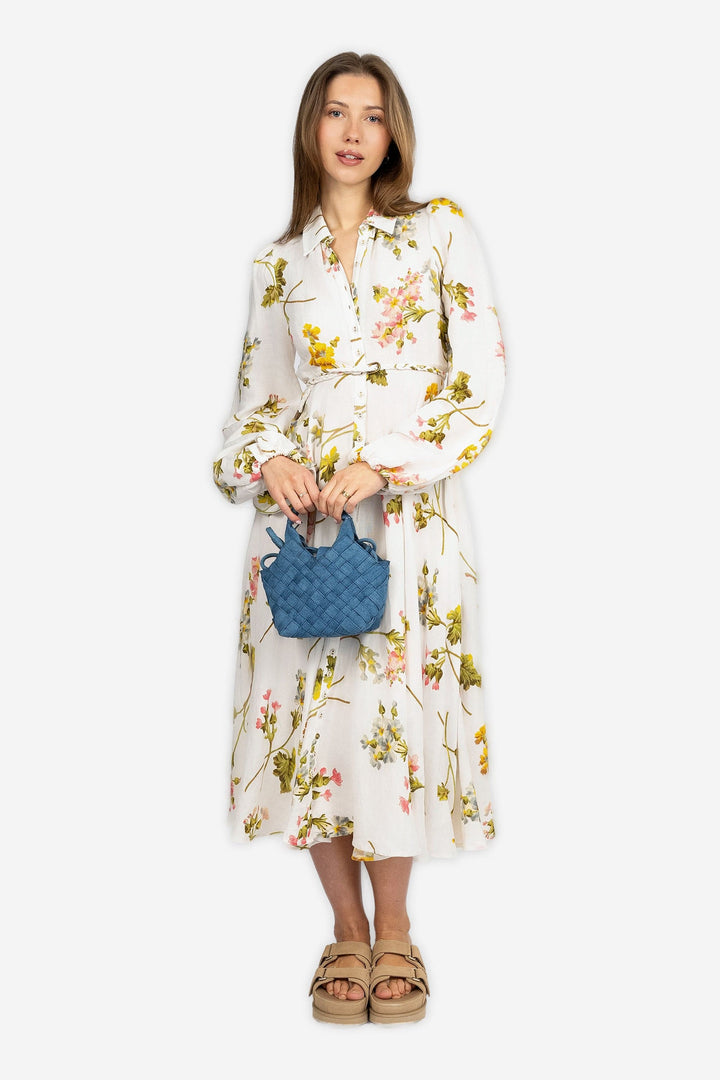 by TiMo Kjoler & jumpsuits Linen Collared Maxi Dress Botanical