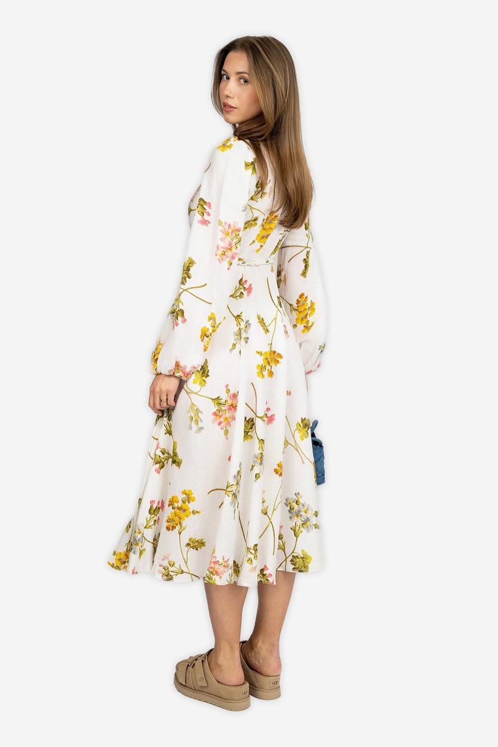 by TiMo Kjoler & jumpsuits Linen Collared Maxi Dress Botanical