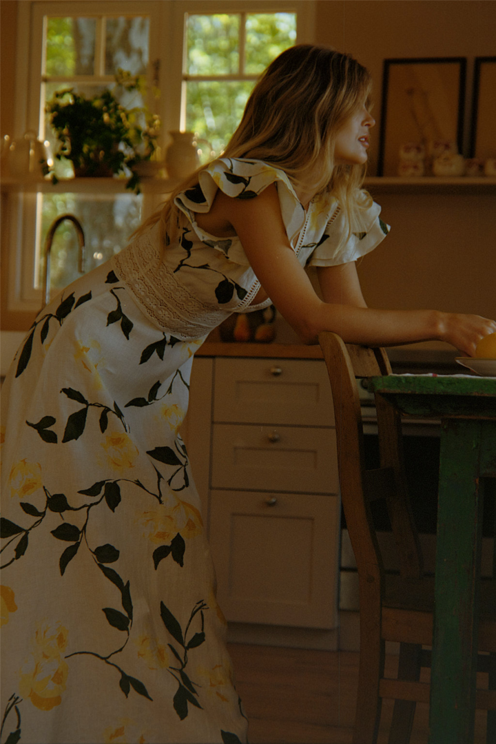 by TiMo Kjoler & jumpsuits Linen V-Neck Dress Sunlight