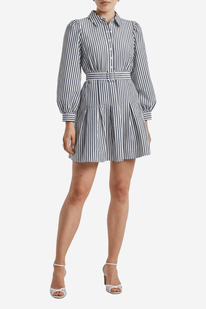 by TiMo Kjoler & jumpsuits Seersucker Pleated Dress Marine Stripe