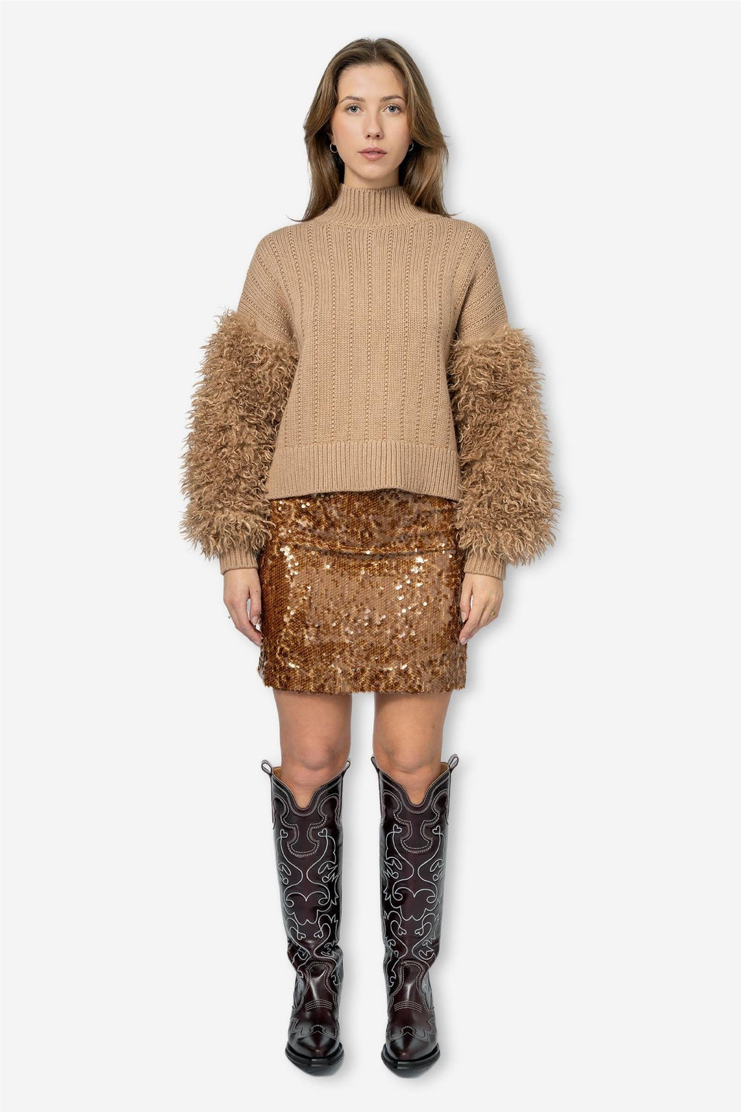 by TiMo Skjørt Sequins Skirt Golden