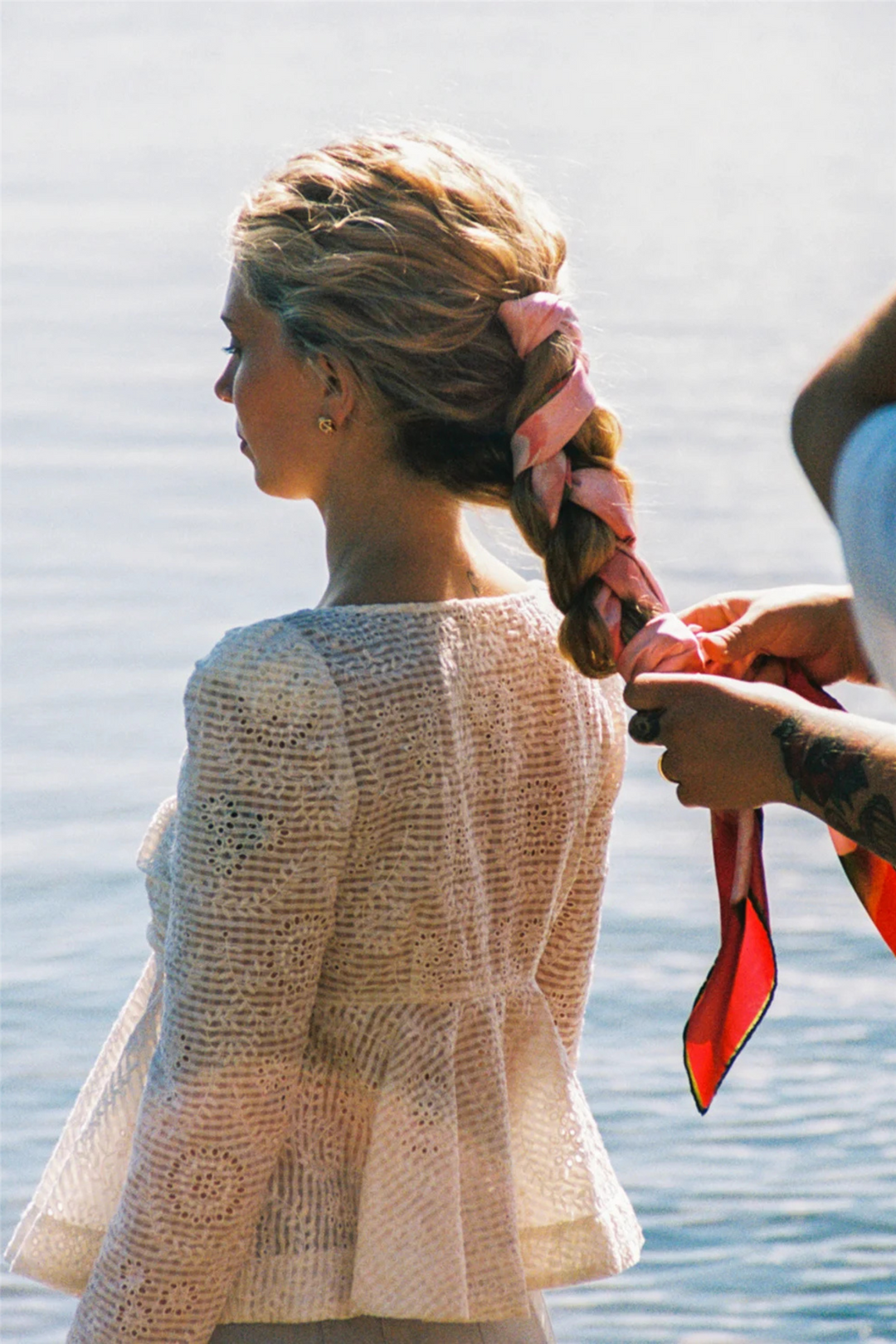 by TiMo Topper & t-skjorter Checks Flared Top Off White