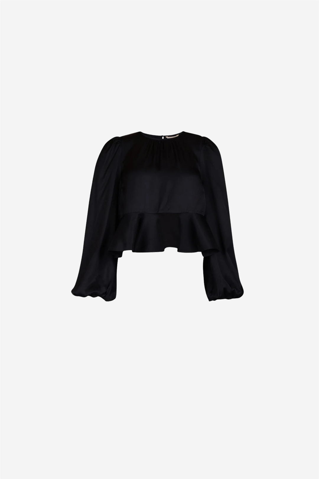by TiMo Topper & t-skjorter Satin Flounce Top Black
