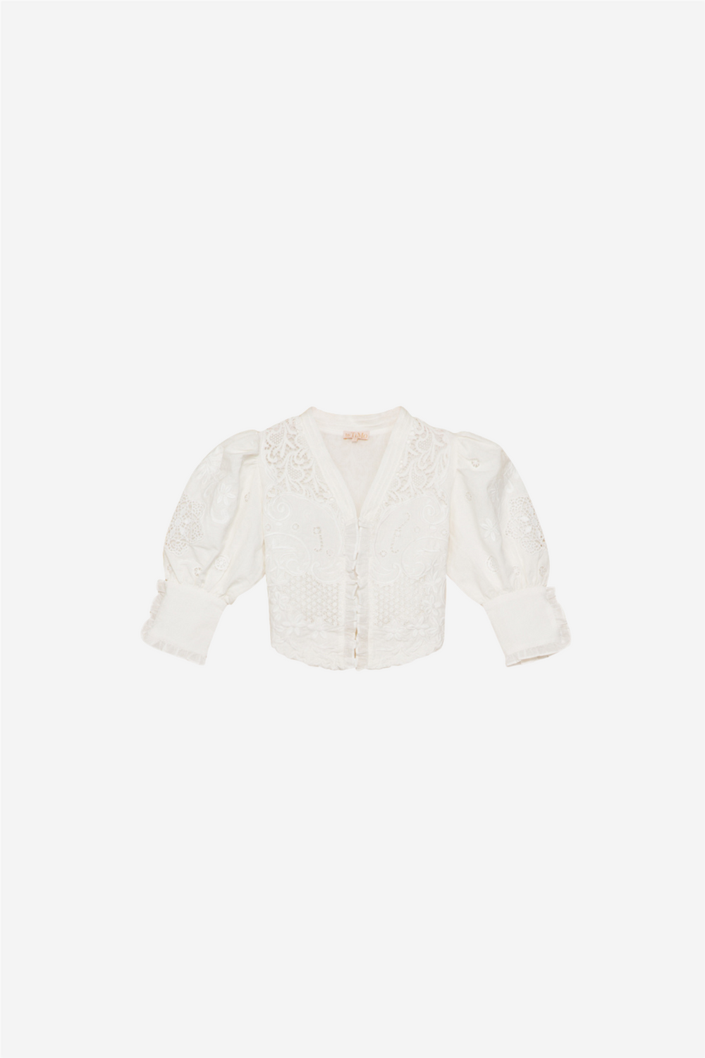 by TiMo Yttertøy Linen Embroidery Jacket White