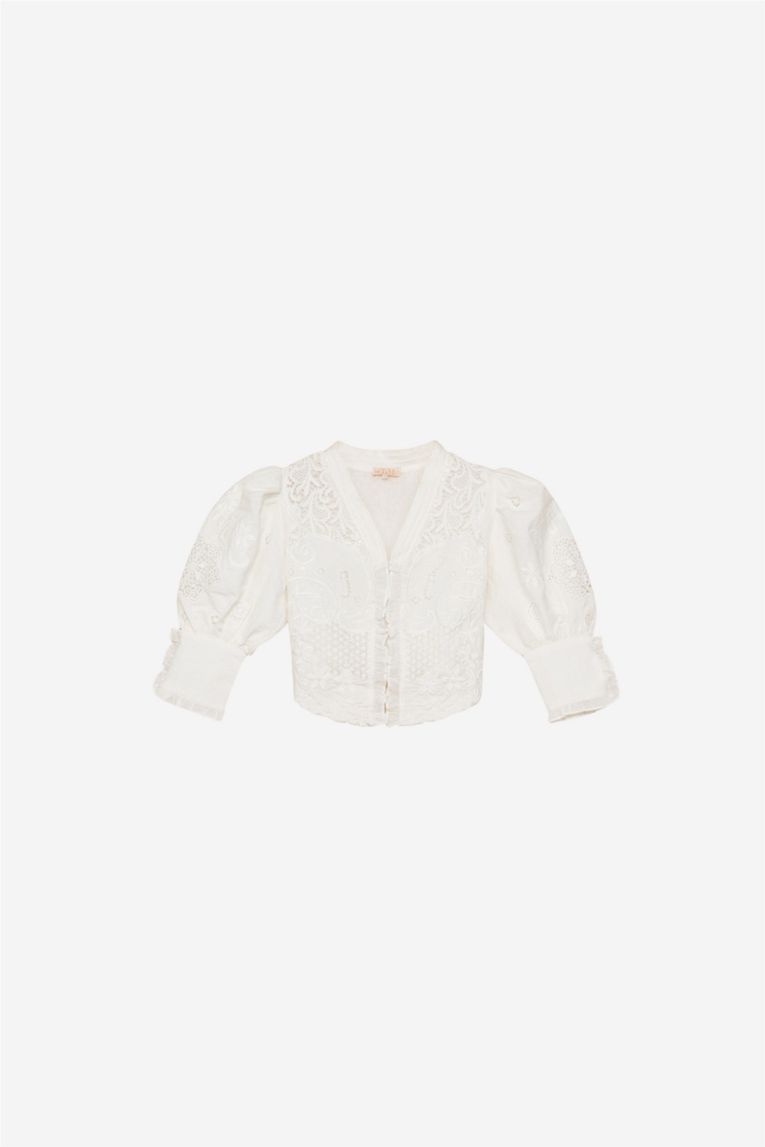 by TiMo Yttertøy Linen Embroidery Jacket White