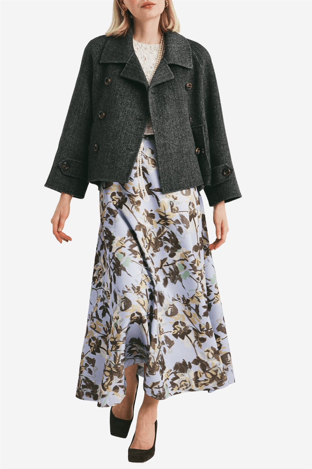 by TiMo Yttertøy Tailored A-line Jacket Grey Melange