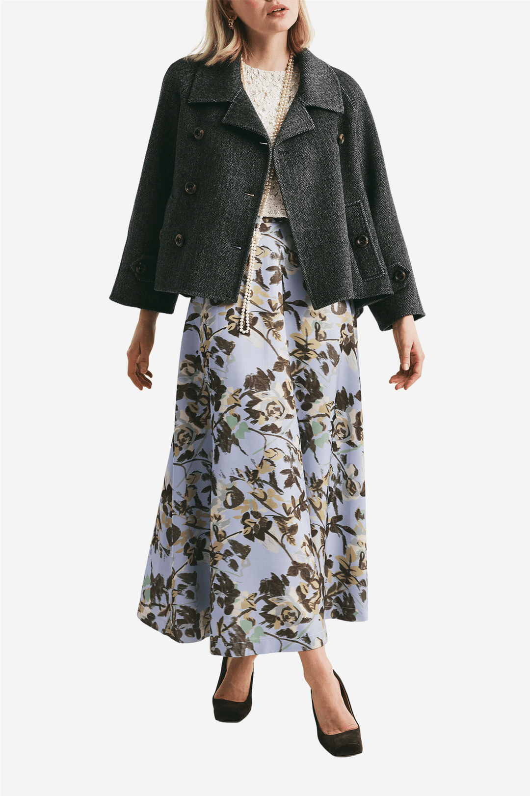 by TiMo Yttertøy Tailored A-line Jacket Grey Melange