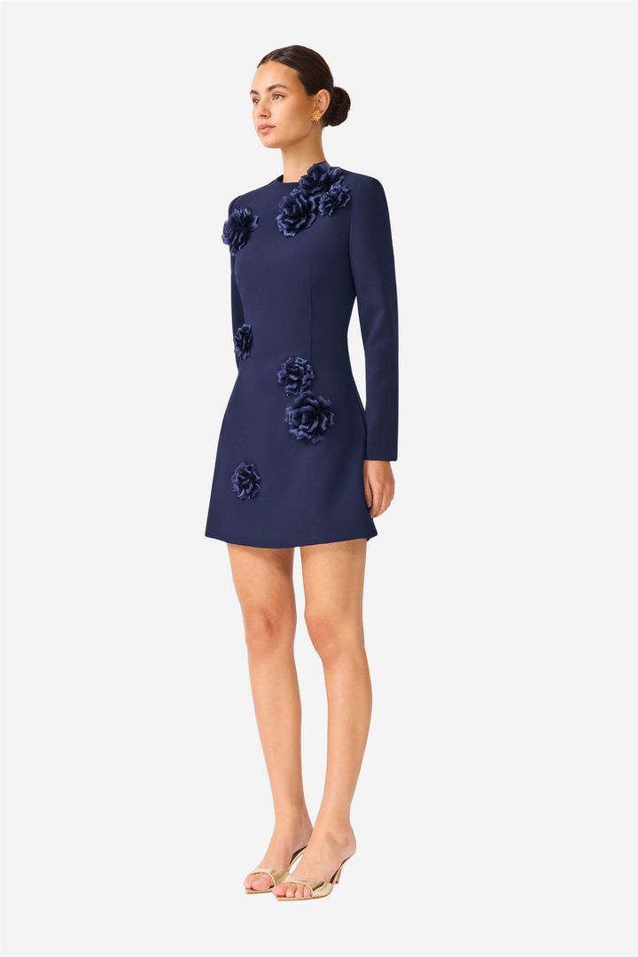 Leonara Long Sleeved Mini Dress Deep Navy