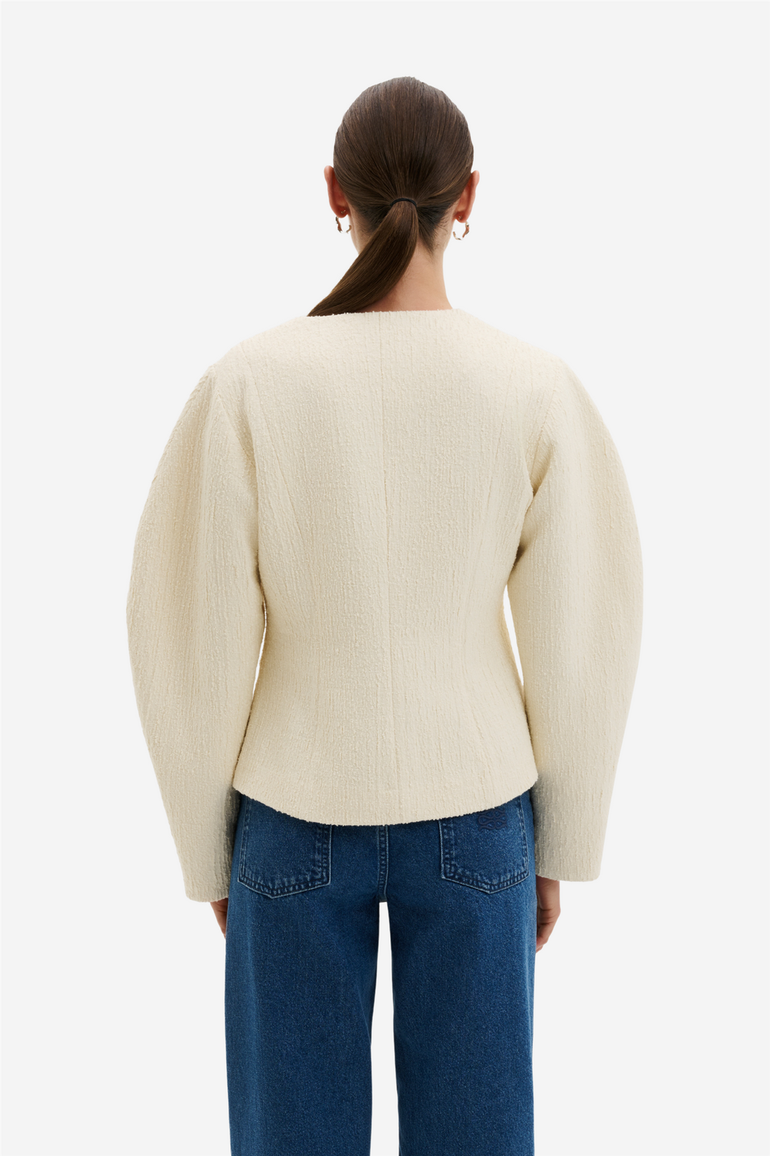 Amanda U-Neck Boucle Blazer Pearl