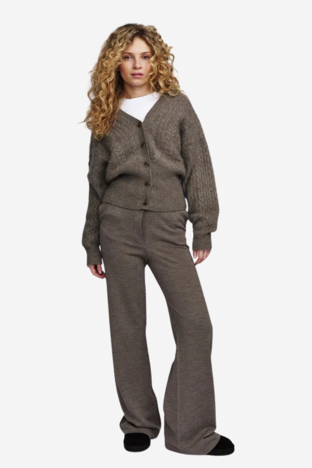Jenna Brushed Cardigan Light Brown