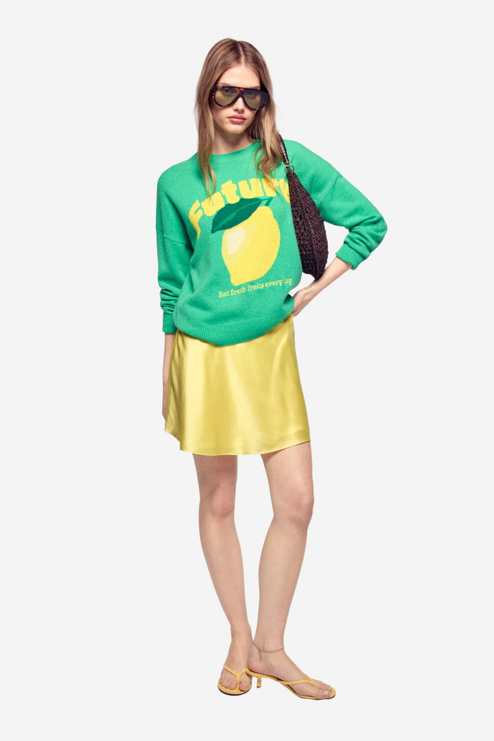 Future Intarsia Crewneck Garden Party Green