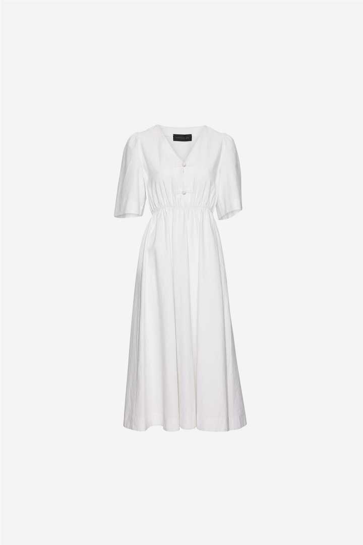 Monica Linen Dress White
