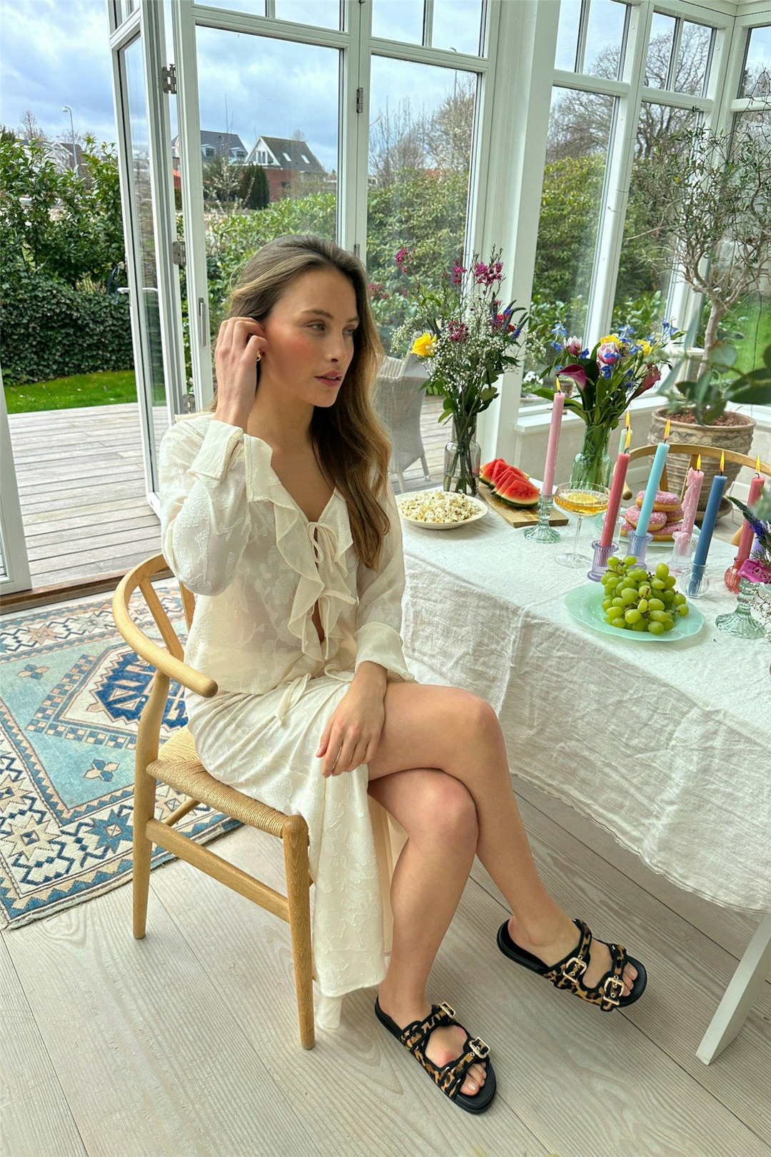 Vinza Burnout Skirt Off White