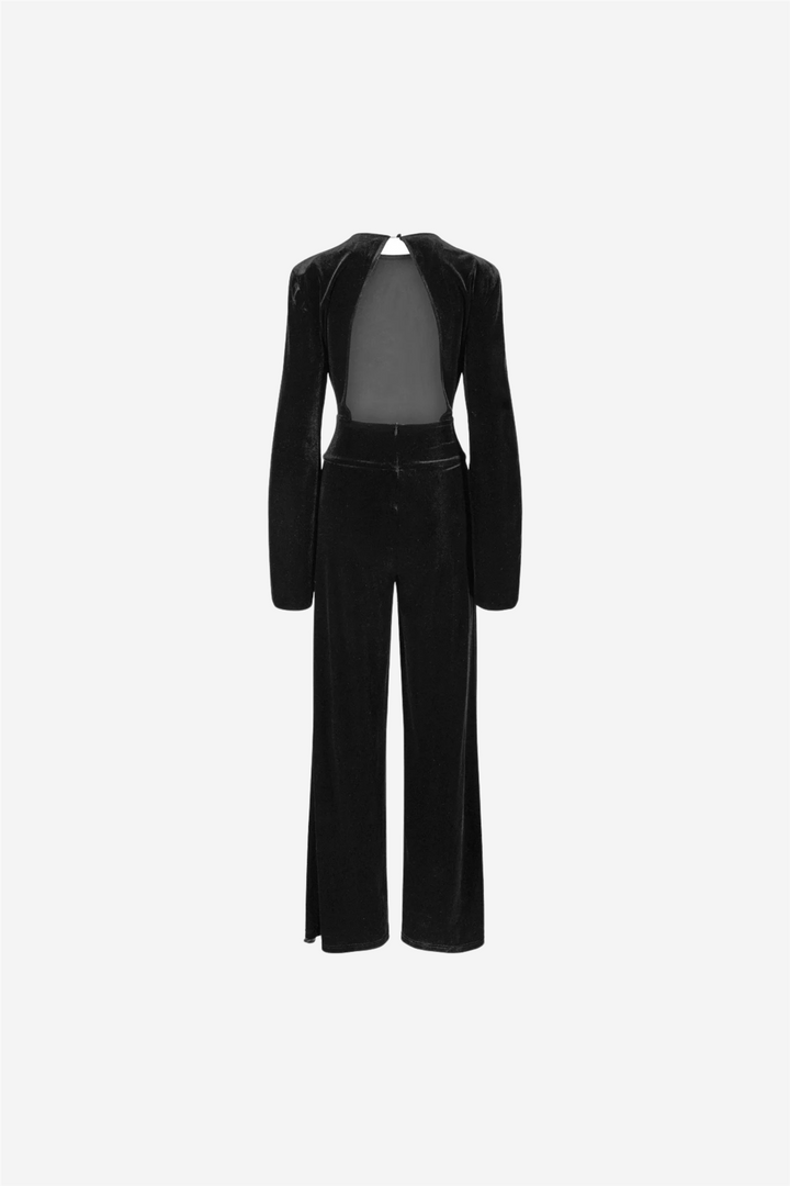 Amira Velour Jumpsuit Black