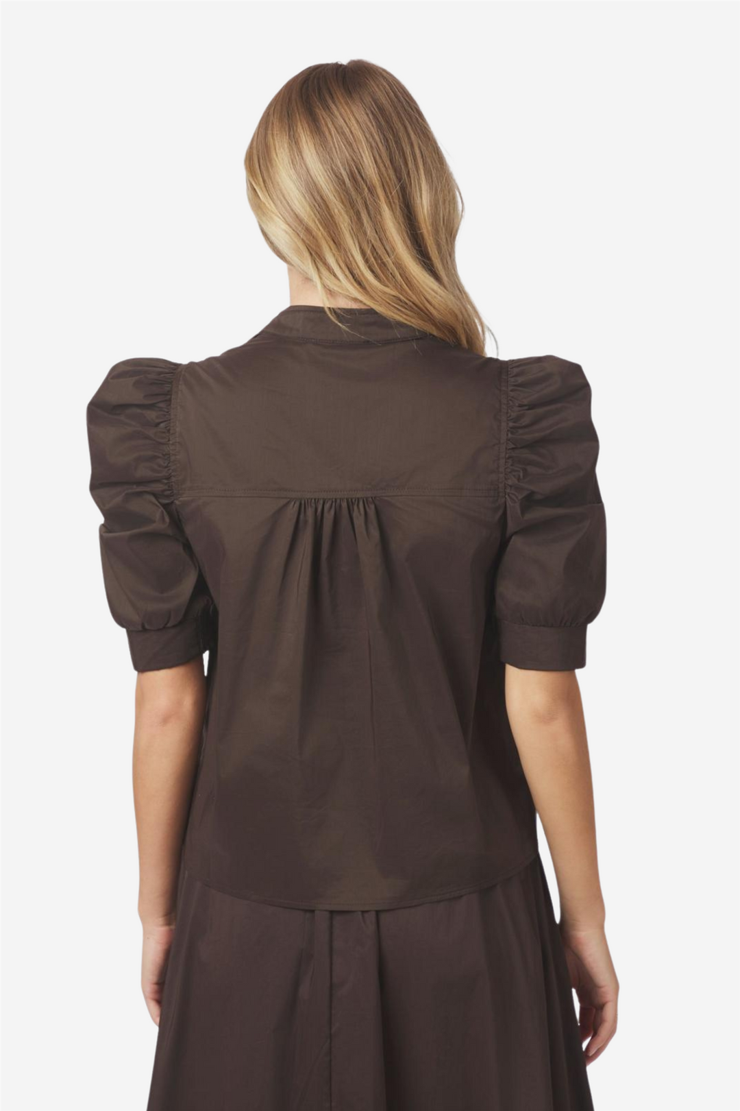 Roella Poplin Blouse Chocolate Brown