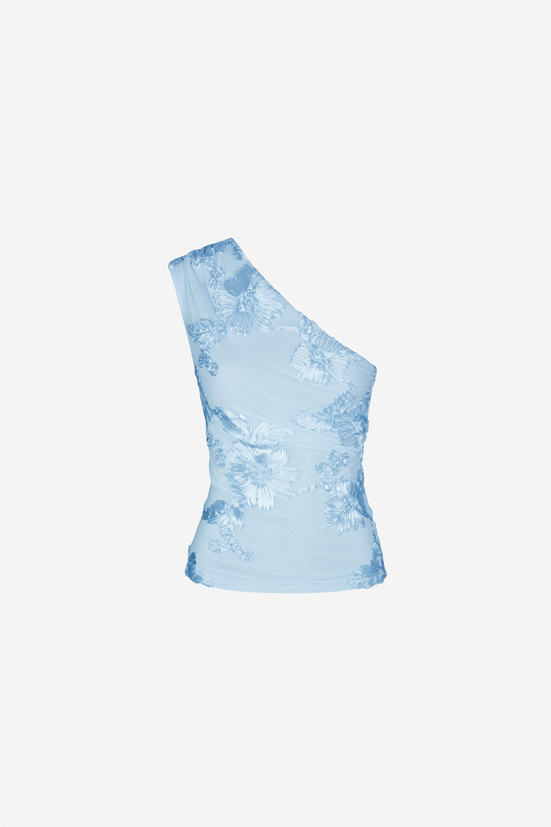 Florini Big Flower Mesh Top Light Blue