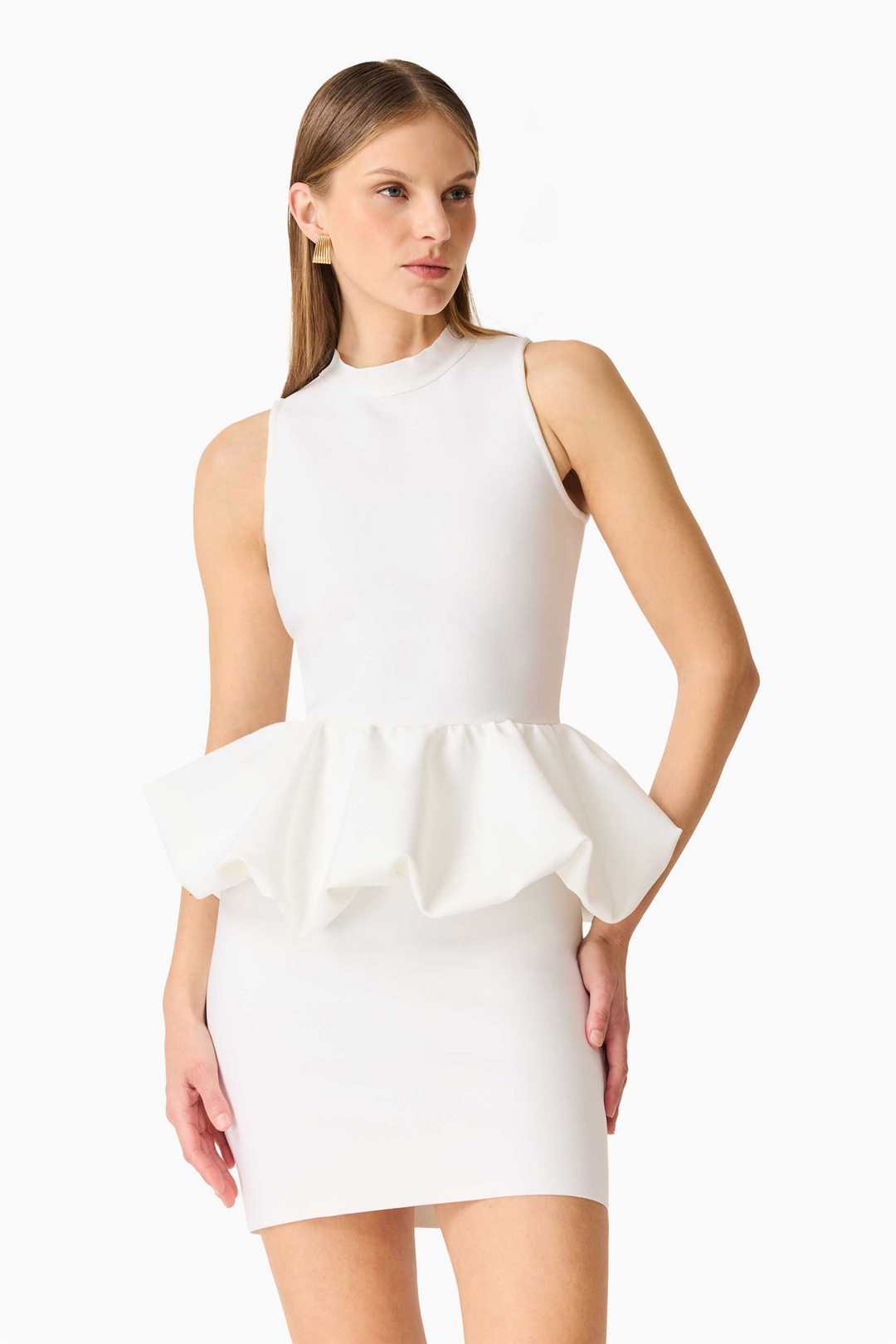 Opline Top and Skirt Set White