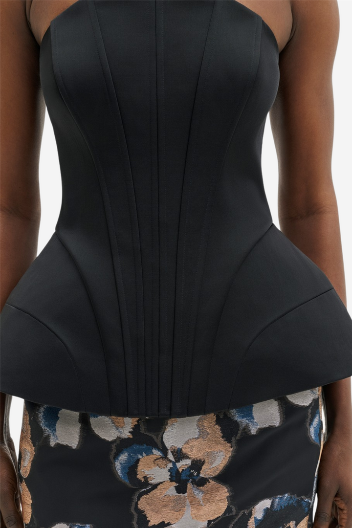 Bellina Sculpted Corset Top Black