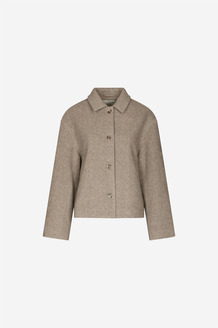 Hamra Herringbone Twill Jacket Beige Melange