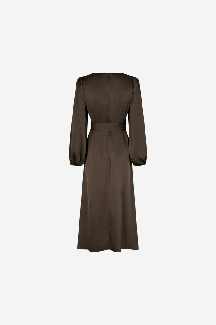 Rimini Heavy Sateen Dress Dark Brown