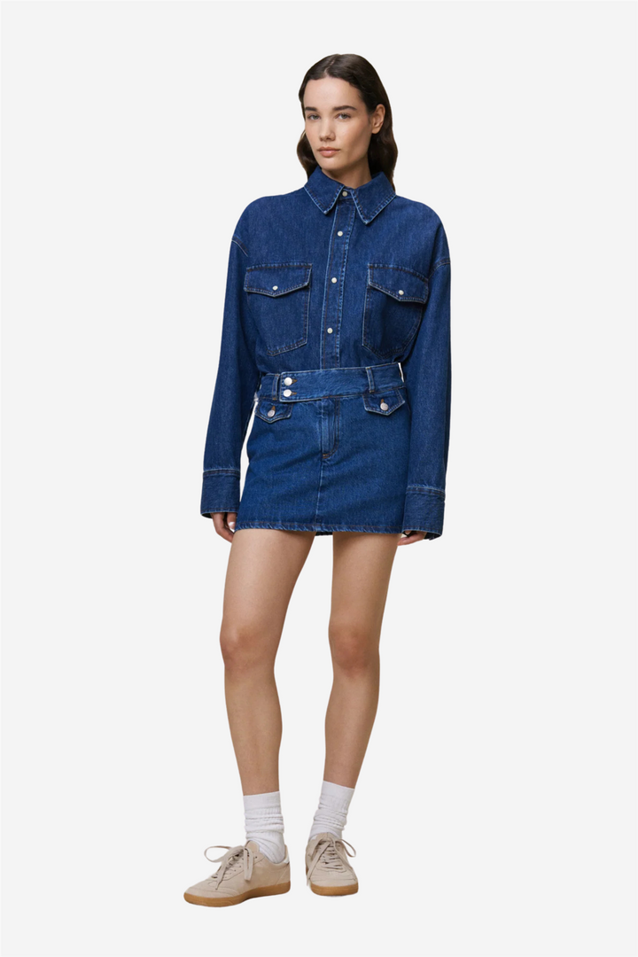 Mia Shirt Jackson Stonewash Dark Blue