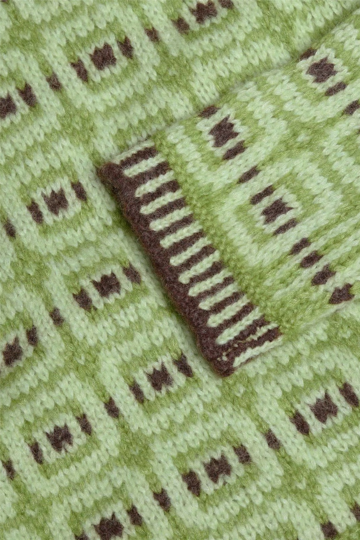 Norwegian Wool Turtleneck Green Mix