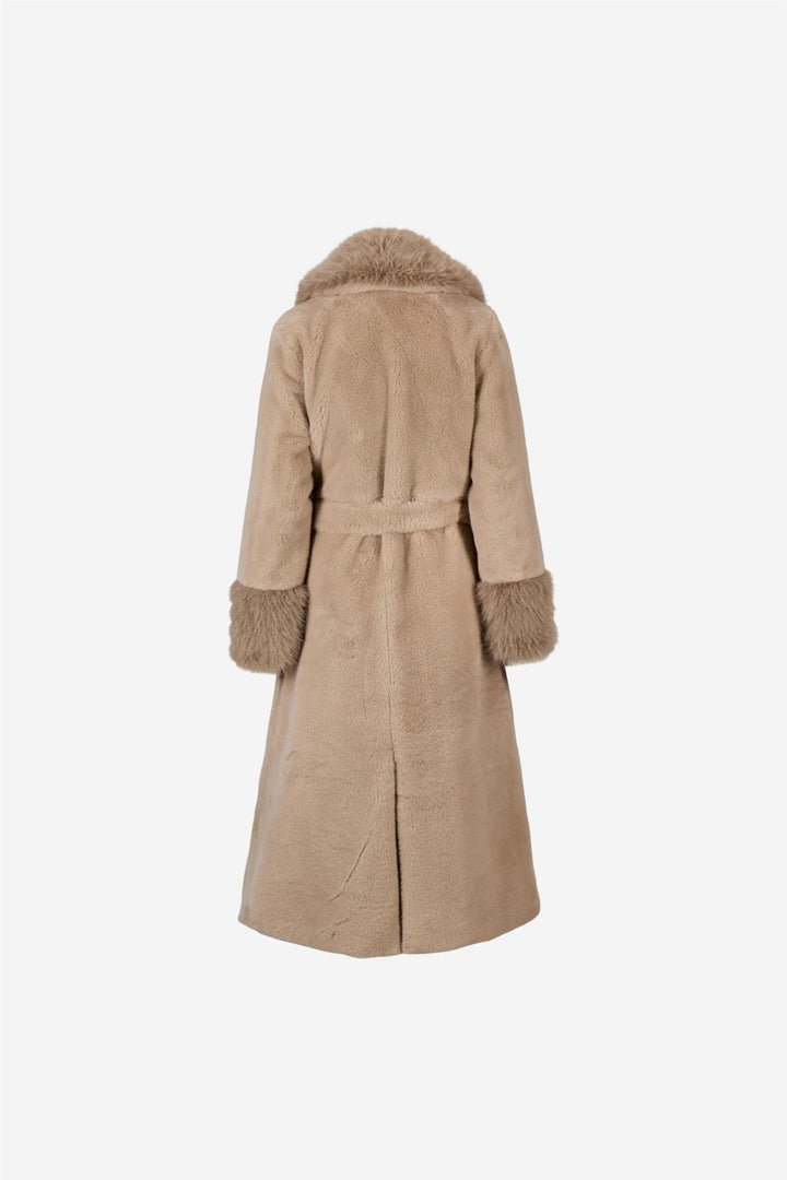 Caroline fake fur jacket beige